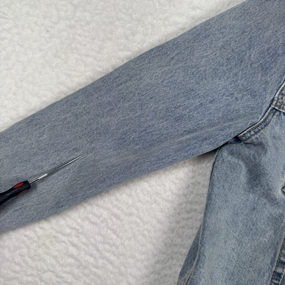 Pomander Place Denim‎ Jean Jacket Blue Size Small Shoulder Pads Retro Trucker - Picture 11 of 11